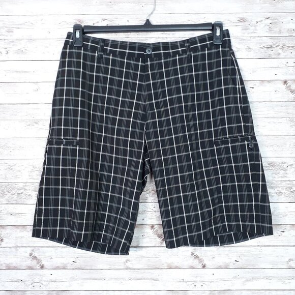 adidas Other - Adidas Mens Flat Front Shorts Size 34 Golf Black White Plaid 264